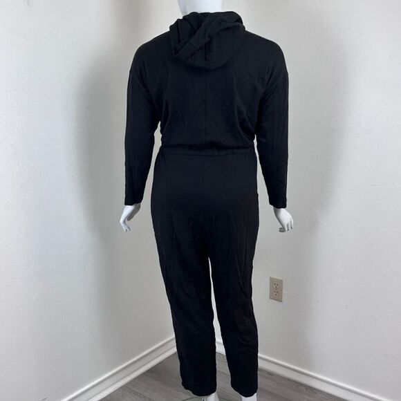 Eileen Fisher Black The Hug Women Size XL Brushed Terry NEW Loungewear Jumpsuit - Picture 6 of 13